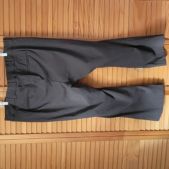 Lane Bryant Dark Grey Heathered Allie Zipper Button Elastic Wide Leg Trousers 24 - Picture 3 of 9